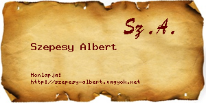 Szepesy Albert névjegykártya