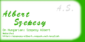 albert szepesy business card